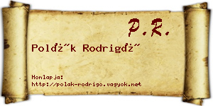 Polák Rodrigó névjegykártya